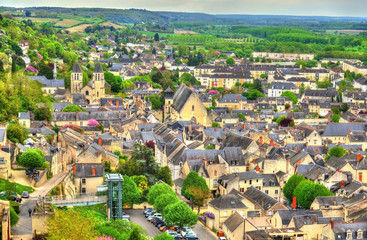 Sticker - View of Chinon from the castle - France