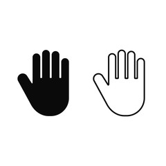 Fototapete - Palm, Hand line icon, outline and filled vector symbol isolated on white.
