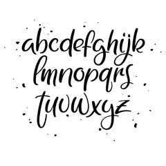 Wall Mural - Brushpen alphabet. Modern calligraphy font. Handwritten letters. Vector illustration.