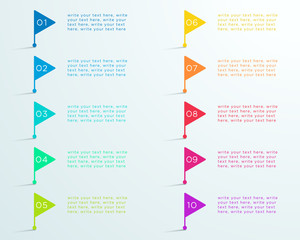 Poster - Number Bullet Points 1 to 10 Standing Flags