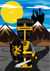 Poster - Cartoon Medieval Knight