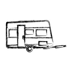 Sticker - trailer camping vehicle home transport sketch vector illustration