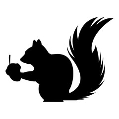 Wall Mural - cute squirrel eats nut nature wildlife image vector illustration