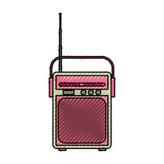 Sticker - isolated retro radio vector illustration graphic design