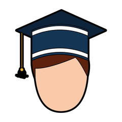 student graduated with hat avatar character vector illustration design