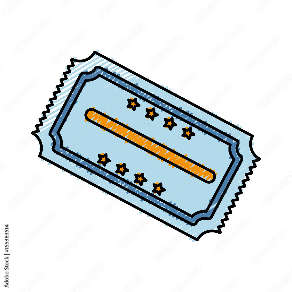 cinema ticket icon over white background. vector illustration