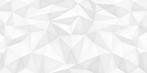 Poster - Low polygon shapes, white background, light crystals, triangles mosaic, creative wallpaper, templates vector design