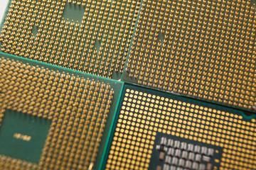 Poster - Computer processor chip close-up.
