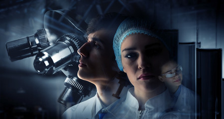 Wall Mural - innovative technologies in science and medicine. mixed media