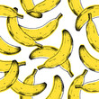 © Maria - Old print banana seamless pattern. Fun fruit background. Vector illustration