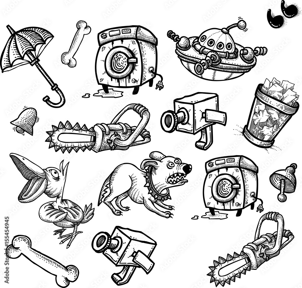 Cartoon characters seamless pattern. Pattern is included in file ...