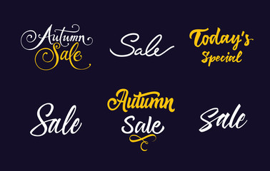 Wall Mural - Six Autumn Sale Letterings Set