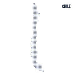 Sticker - Vector dotted map of Chile isolated on white background .