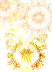 Aufkleber - Ornamental Butterfly with ornaments and white background.