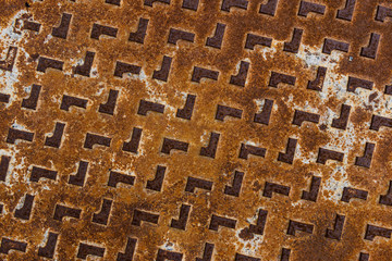 Wall Mural - Rusty grunge Steel texture background of Manhole cover