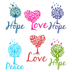 Tree of hope, faith and love logo