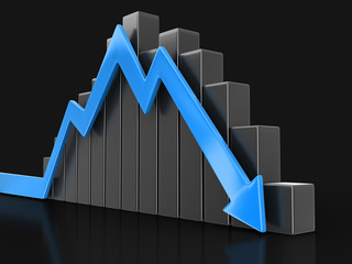Poster - 3d Diagram with arrow. Image with clipping path.