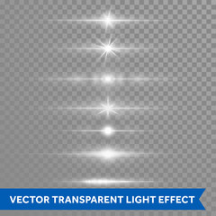 Aufkleber - Light effect or star shine lens flare vector isolated icons transparent background