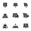 Icons for theme solar panels, vector, icon, set. White background