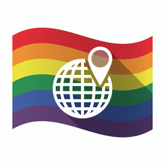 Sticker - Isolated Gay Pride flag with a world globe