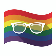 Sticker - Isolated Gay Pride flag with a glasses