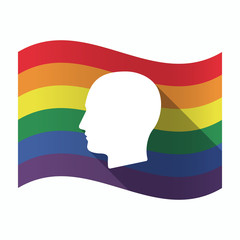 Sticker - Isolated Gay Pride flag with a male head