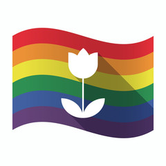 Sticker - Isolated Gay Pride flag with a tulip