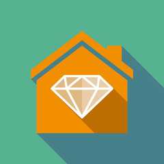 Sticker - Long shadow house with a diamond