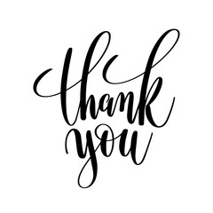 Wall Mural - thank you black and white hand lettering inscription