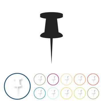 Bunte 3D Buttons - Pinwand Nadel