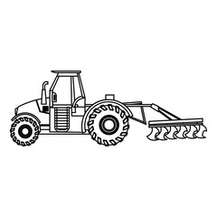 Poster - plowing tractor agriculture vehicle concept vector illustration