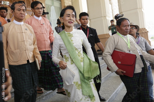 National League For Democracy Party Leader Aung San Suu Kyi Leaves