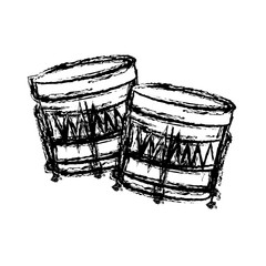 brazilian samba batucada drum instrument music vector illustration