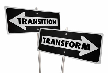 Transformation Transition Road Street Signs Change Disrupt 3d Illustration