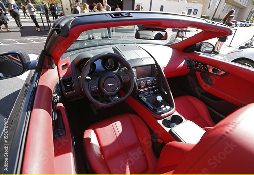 The Interior Compartment Of The 2016 Jaguar F Type