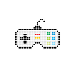 joystick game console dot logo logotype vector