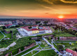 Oradea sunset over medieval fortress