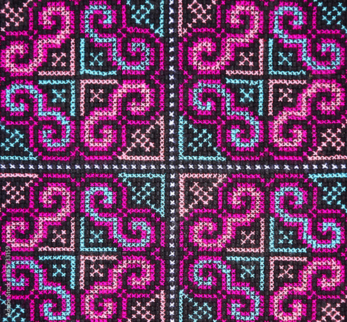 Fotografie, Obraz Fabric crafts hilltribe handmade texture background.