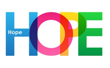 hope colourful vector letters icon