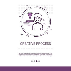 Poster - Creativity Think New Idea Inspiration Creative Process Business Web Banner With Copy Space Vector Illustration