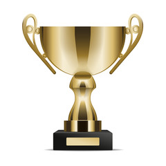 Wall Mural - realistic golden trophy cup isolated illustration