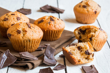 Wall Mural - Homemade muffins with chocolate chips