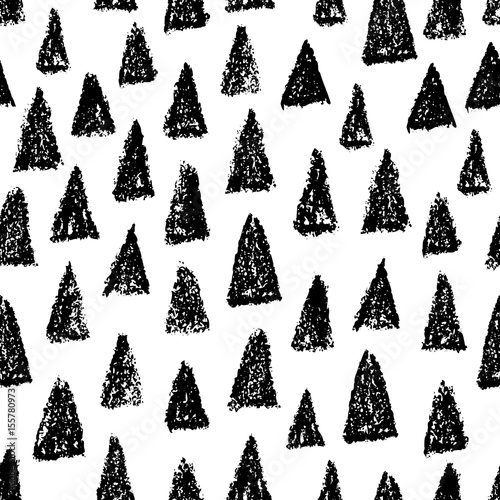 Stoffe zum Nähen Doodle Hand gezeichnete nahtlose Muster mit Dreiecken. Vektor, die schwarzen und weißen Hintergrund.