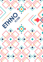 Aufkleber - Vertical background with geometric ethnic ornament. ethno abstract poster template with place for text