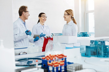 Three young practitioners having conversation