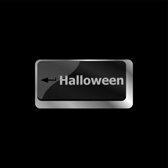 Poster - Computer keyboard key with key Halloween, closeup