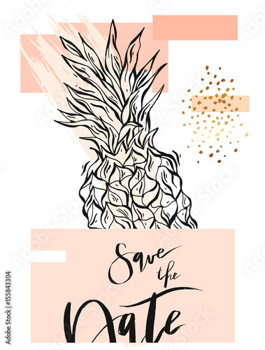 hand drawn abstract unusual elegant template card in pastel save the day template