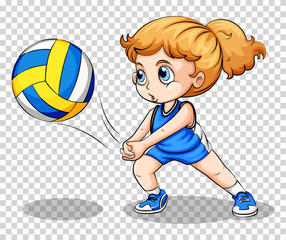 Sticker - Volleyball player on transparent background