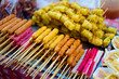 Selection of thai skewers streetfood