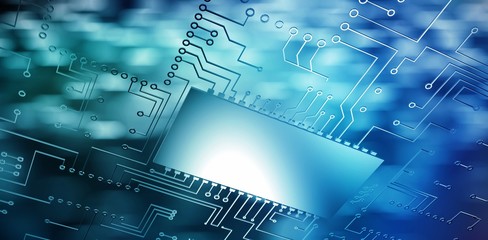 Poster - Composite image of digitally generated image of circuit board